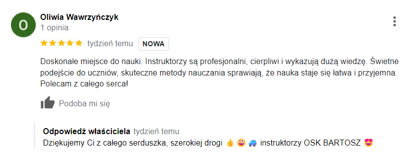 Dobry instruktor nauka jazdy