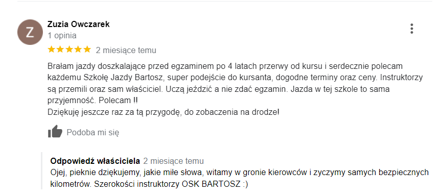 Dobry instruktor nauka jazdy