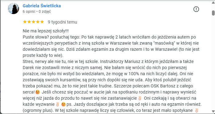opinie o osk bartosz